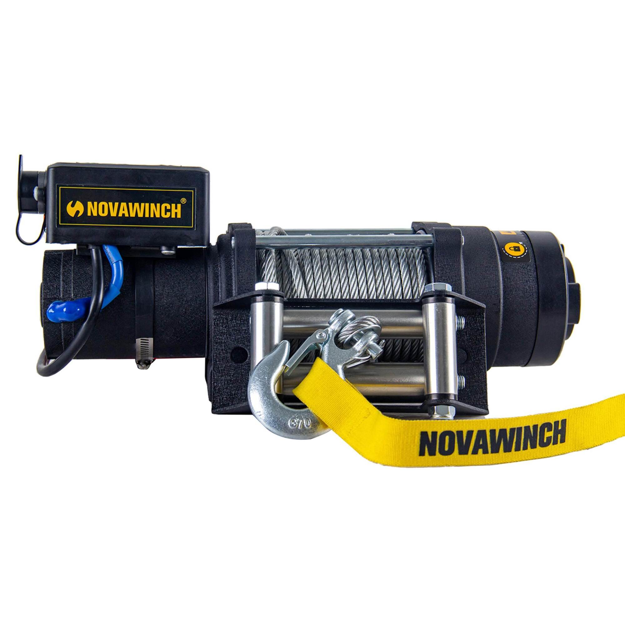 Novawinch Flex 12 Volt DC Powered Trailer/Utility Winch, 5000 lb Capacity, 38 ft Galvanized Steel Rope